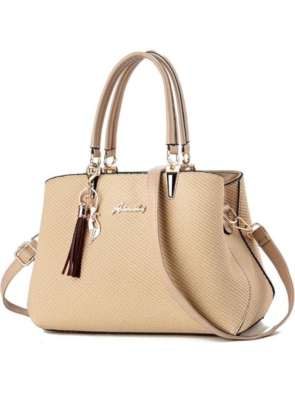 Women's 1-khaki Bw Shoulder Bag Ladies Satchel Messenger Tote Bag Purses